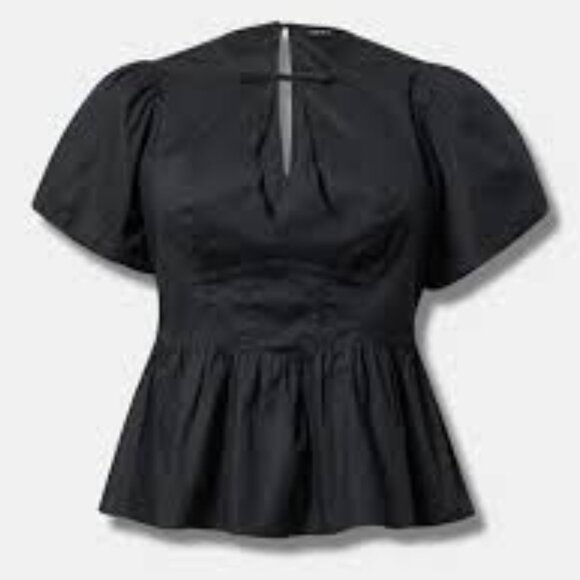 NWT Torrid Black Sweetheart Peplum Top - Picture 3 of 3